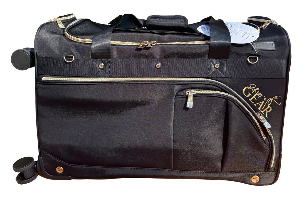 Glam'r Gear® Mobile Changing Station™ Dance Duffel Bag with Built-In uHide® Rack - Glamr Gear, Royal Black
