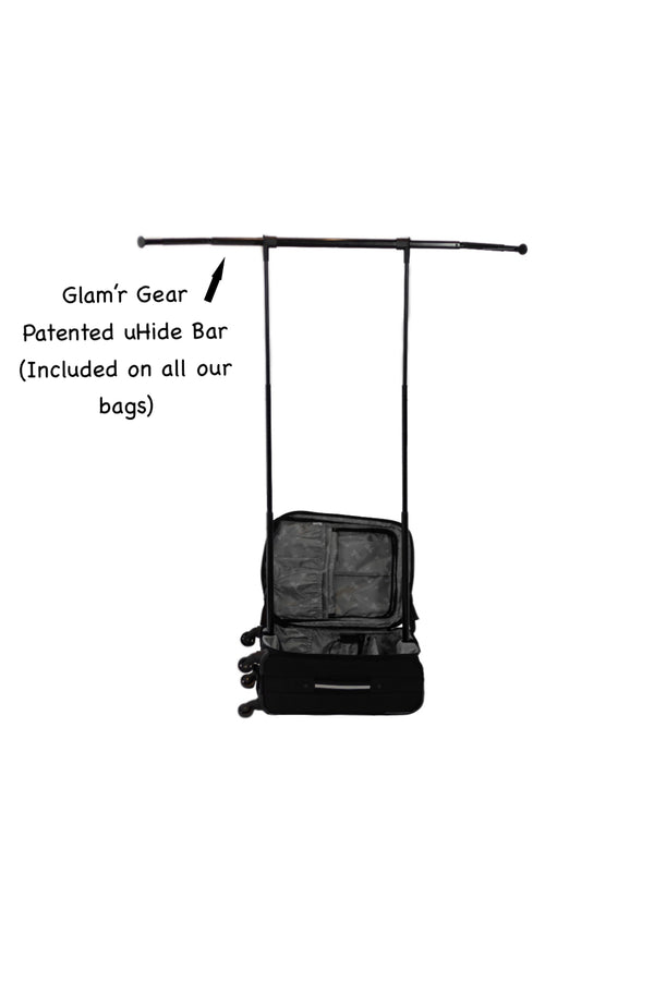 Glam'r Gear® Solo™ Carry-On with uHide® Extendable Garment Rack (New Style!) - Glamr Gear