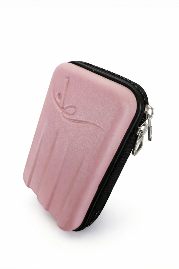 Journey Organizer Hard Shell Travel Case – Compact Zippered Pouch for Makeup, Accessories, Tech Cords & Dance Essentials - Glamr Gear